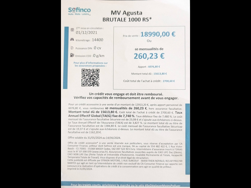 Image MV-AGUSTA Brutale Brutale 1000 RS