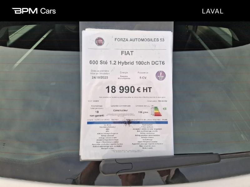 Image FIAT 600 Sté 1.2 Hybrid 100ch DCT6