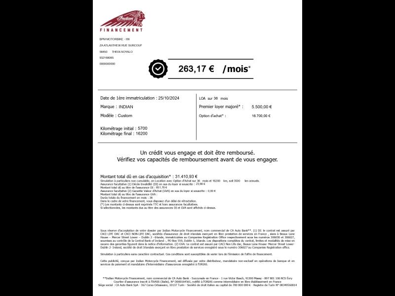 Image INDIAN Chieftain Chieftain 1890 Dark Horse 2024