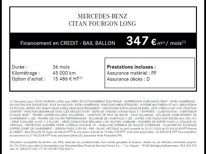 Photo MERCEDES-BENZ Citan 112 CDI Long Pro BVA