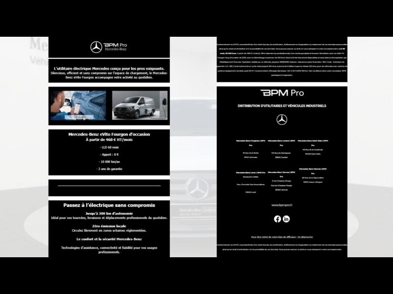 Photo MERCEDES-BENZ Vito Fg eVito 112 116ch Long batterie 60 kWh