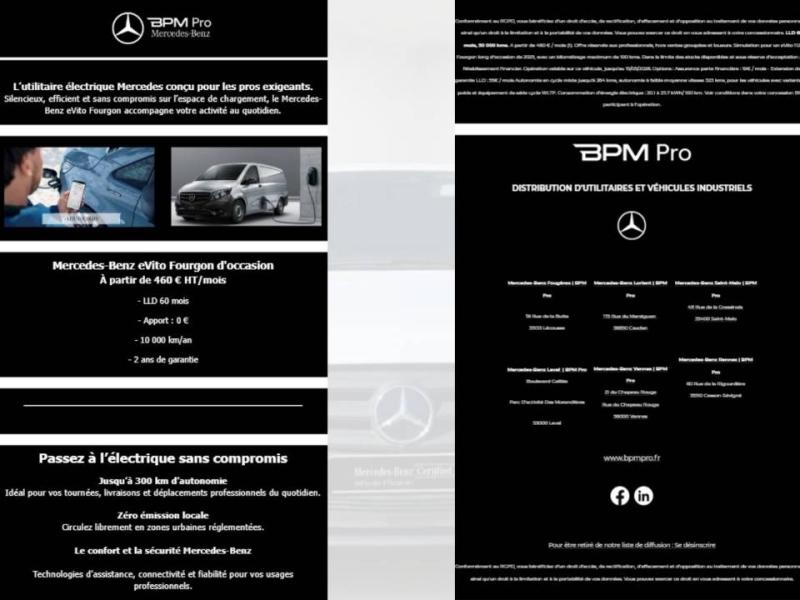 Image MERCEDES-BENZ Vito Fg eVito 112 116ch Long batterie 60 kWh