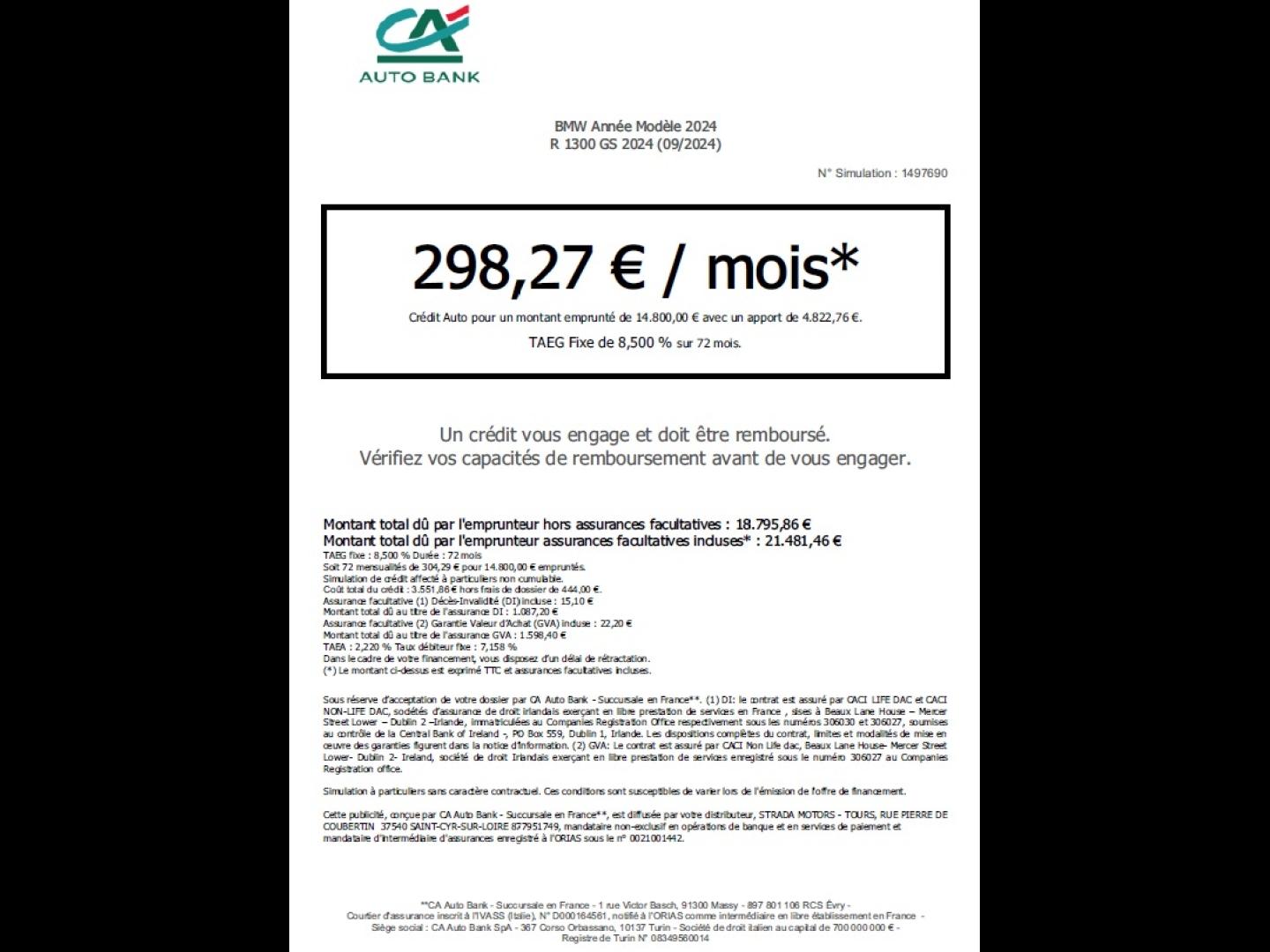 Image BMW R R 1300 GS à partir de 299?/mois sur 72 mois*